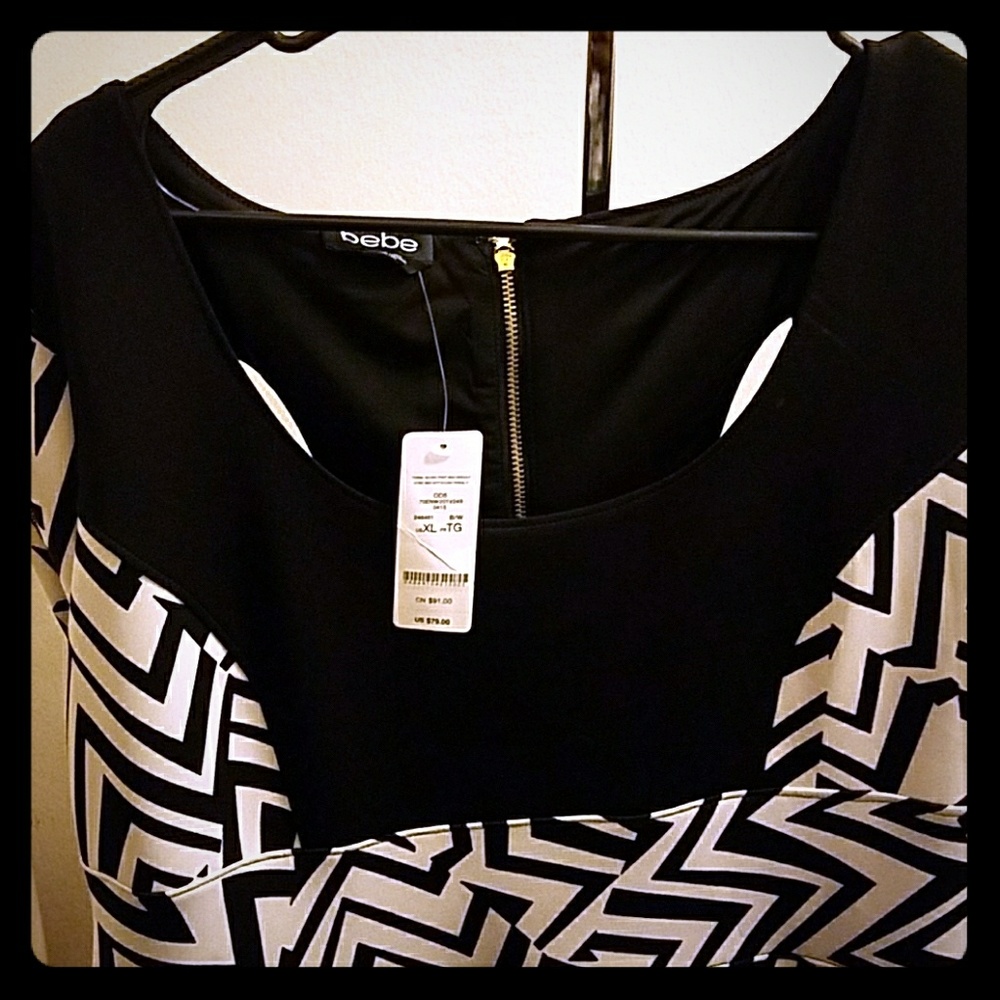 Bebe Black and White Dress